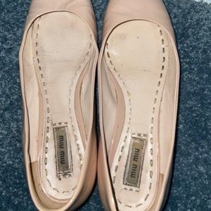 Miu Miu Nude Light Pink Flats with Studs